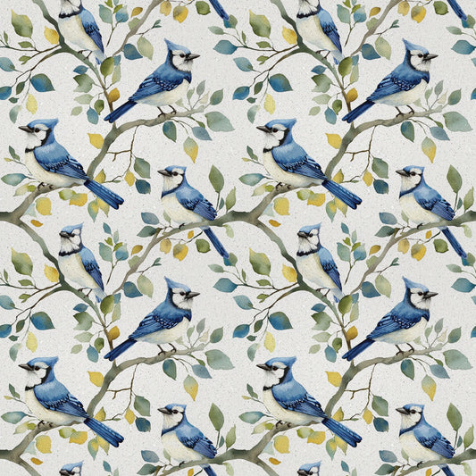 Blue Jay Florals Pattern 6 Quilting Cotton Fabric