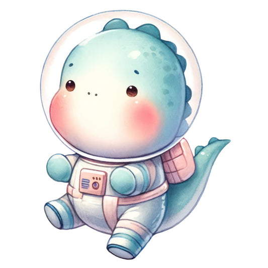 cute astronaut, kawaii space character, adorable astronaut, soft blue, pale blue, mint green, blush pink, coral pink, pastel colors, whimsical, cute animal, character design, space theme, astronaut motif, space suit, helmet, nursery, baby quilt, children's fabric, playful style, gentle, sweet face, rosy cheeks, big eyes, friendly character, modern whimsical, gender neutral, cosmic theme