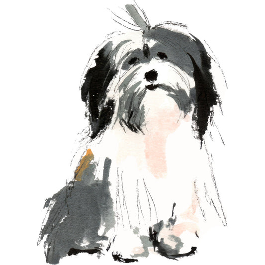 Handdrawn Doodle Dog Fabric Panel 25