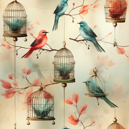 Gilded Aviary Pattern 11 Minky Fabric