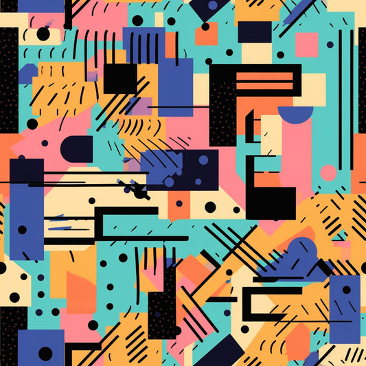 Memphis Pop Pattern 16 Minky Fabric