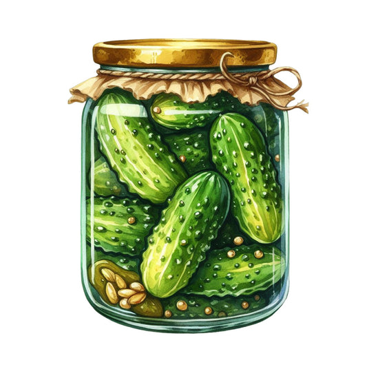 Pickle in a Glass Jar Fabric Panel 19