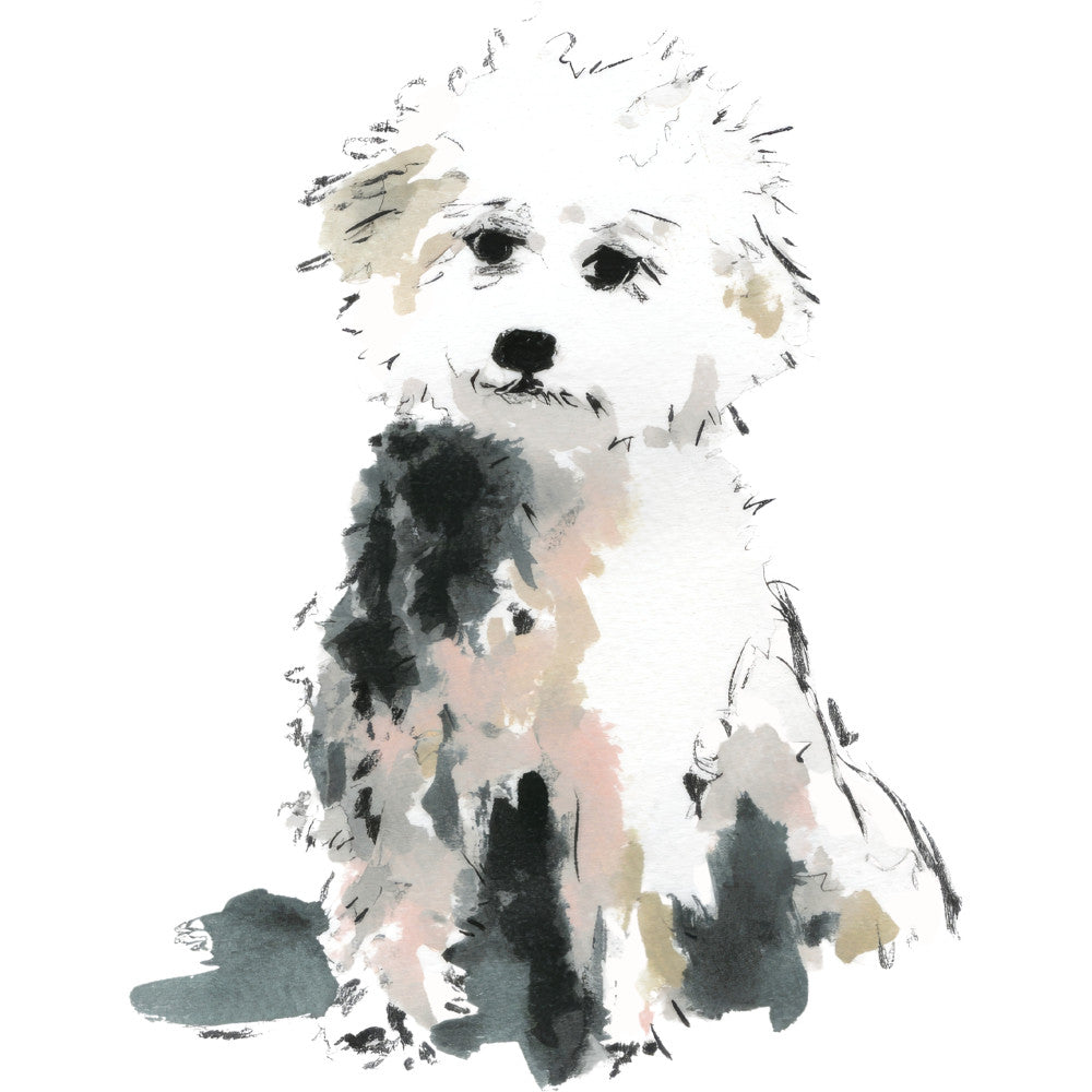 Handdrawn Doodle Dog Fabric Panel 36