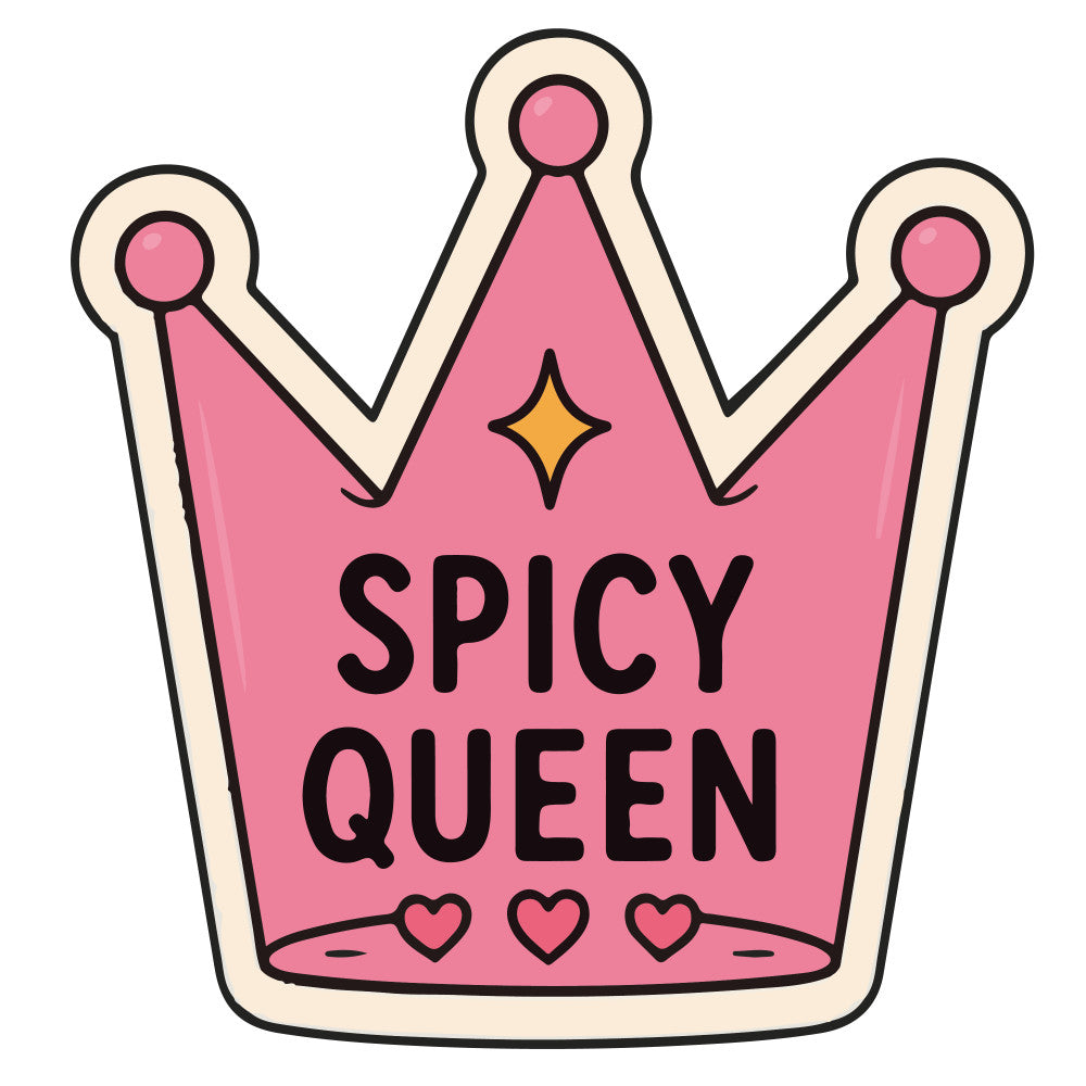 hot pink, cream, gold, whimsical, crown, queen, stars, hearts, playful, fun, humorous, trendy, modern, girl power, feminist, sassy, bold text, empowerment, motivational, statement design, decorative crown, sparkle, shine, girly, fashion themed, teenage, young adult, novelty, text based