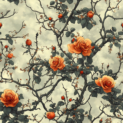 Thorned Roses Pattern 5 Minky Fabric