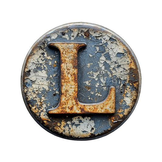 Antique Metal Alphabet Fabric Panel 16