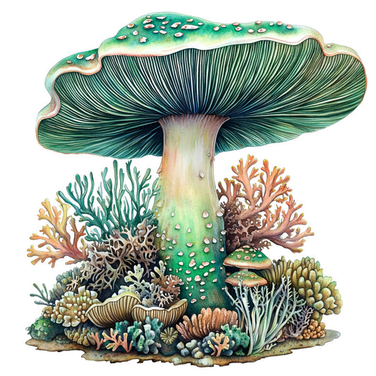 Underwater Mushrooms Fabric Panel 1