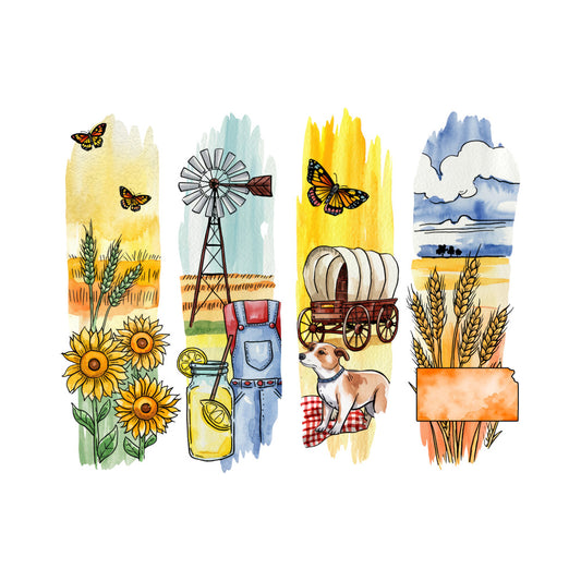 Brushstroke State Fabric Panel 29