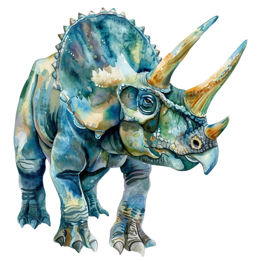 Watercolor Dinosaurs Fabric Panel 17