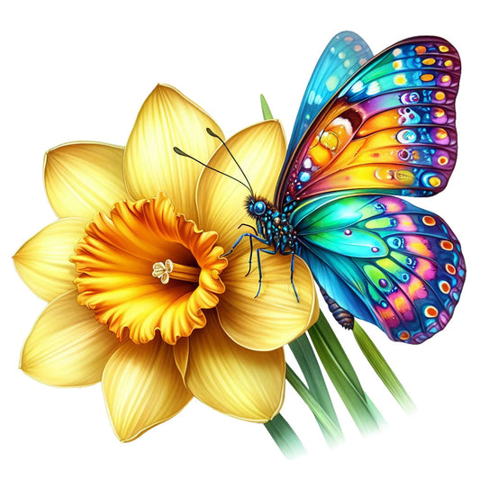Spring Flowers and Butterflies Fabric Panel 39