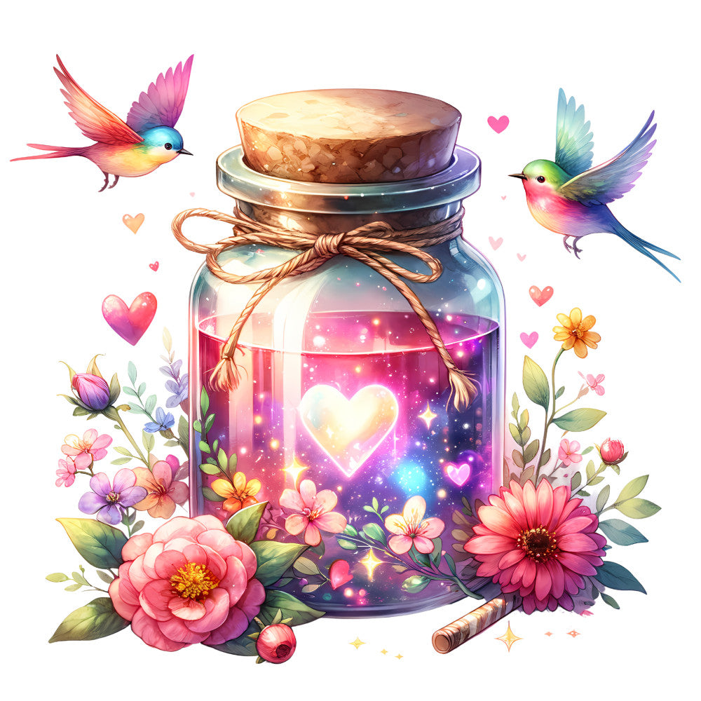 Magical Spring Jar Fabric Panel 7