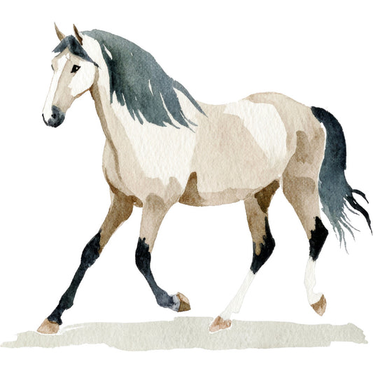 Watercolor Horses Fabric Panel 48