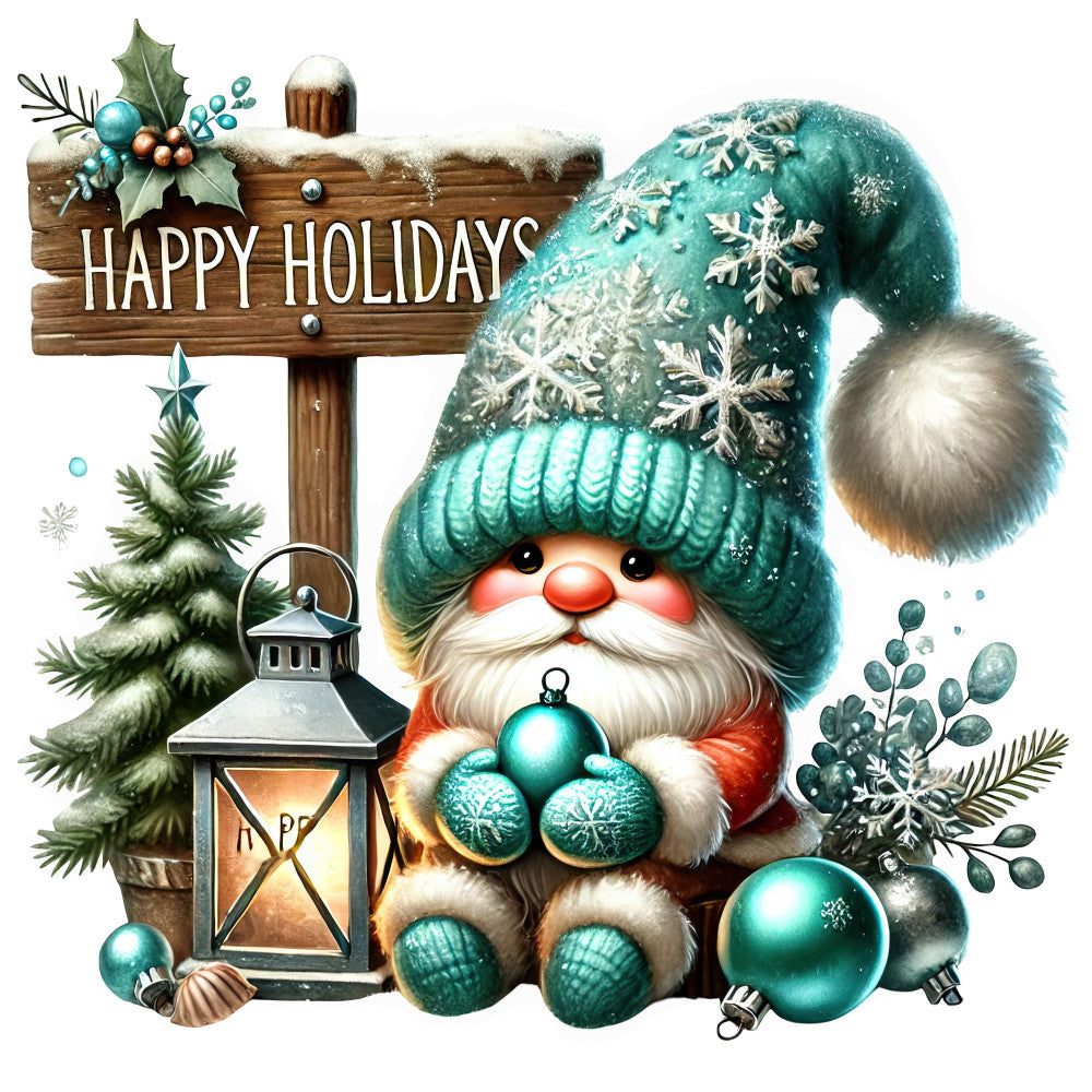 Cozy Christmas Gnomes Fabric Panel 14