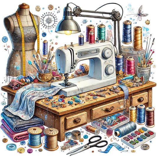 Sewing Scenes Fabric Panel 28