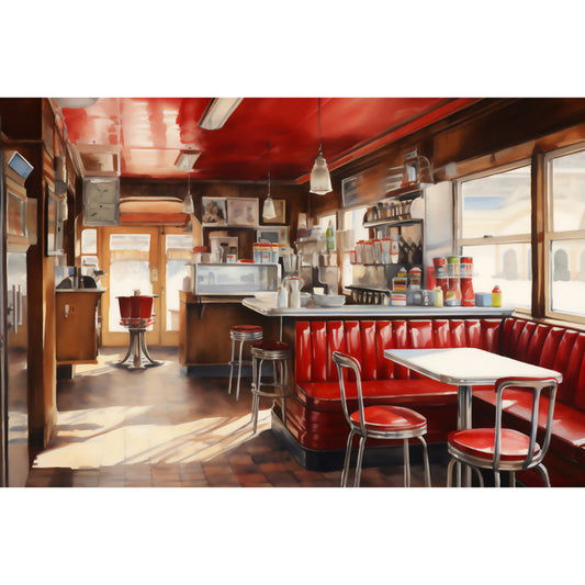 Retro Diner Fabric Panel 2