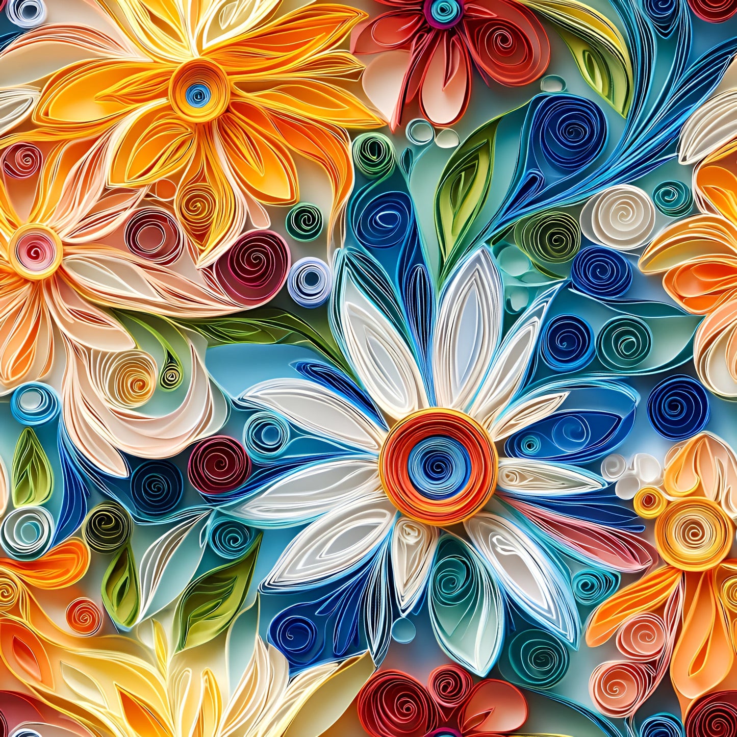 Abstract Paper Quilling Pattern 4 Quilting Cotton Fabric