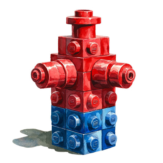 red blocks, blue blocks, lego bricks, building toys, watercolor style, children's fabric, bright colors, geometric shapes, toy design, fabric panel, quilting cotton, kids room, playful pattern, construction theme, primary colors, nostalgic toys, craft fabric, sewing panel, boy's theme, colorful blocks