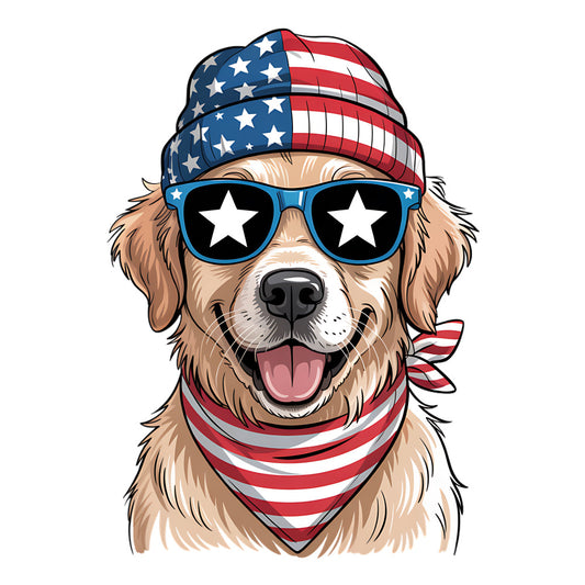 4th of July Dog Fabric Panel 8