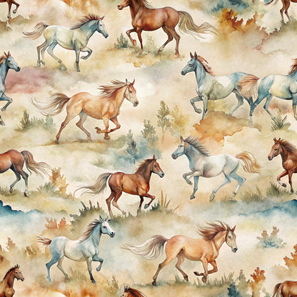 Galloping Mustangs Pattern 26 Minky Fabric