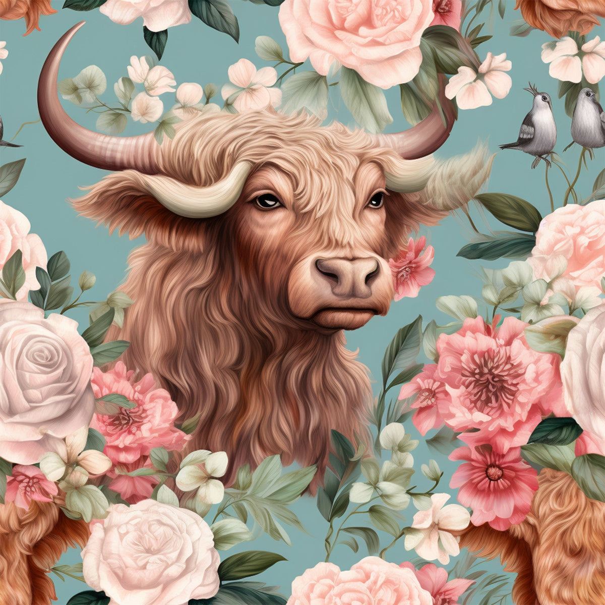 Peony Pasture Pattern 5 Minky Fabric