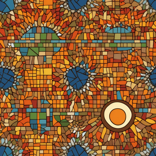 Mosaic Art Pattern 23 Quilting Cotton Fabric