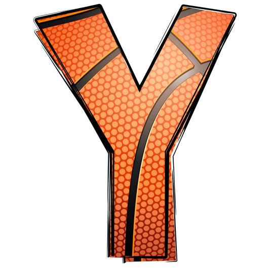 Basketball Doodles Alphabet Fabric Panel 5