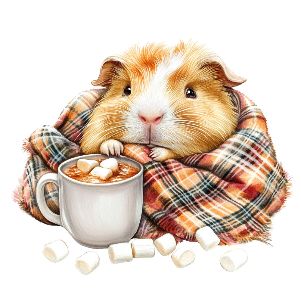 Cute Guinea Pigs Fabric Panel 17