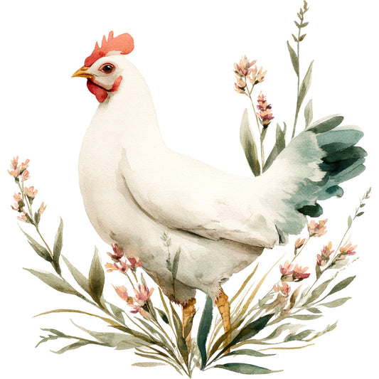 Farmhouse Chicken Decor Fabric Panel 28