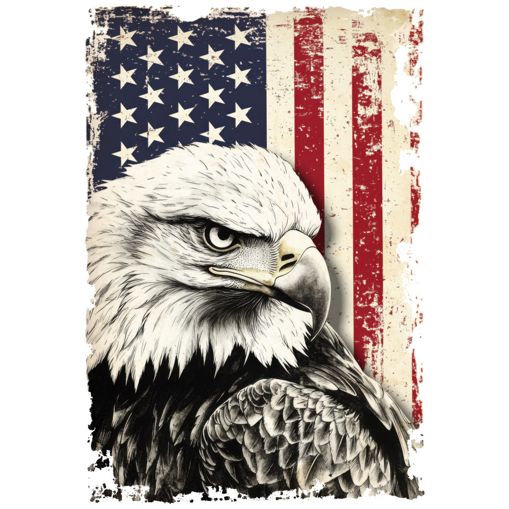 American Eagle and Flag Fabric Panel 1