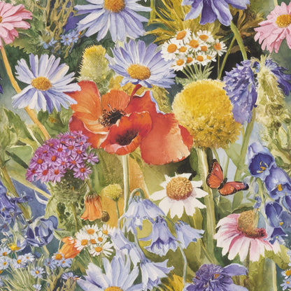 Painted Meadow Pattern 10 Minky Fabric