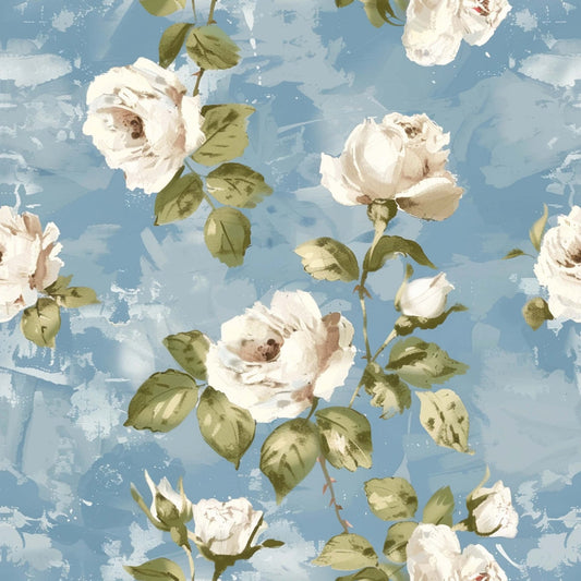 Vintage Farmhouse Blue Pattern 14 Quilting Cotton Fabric