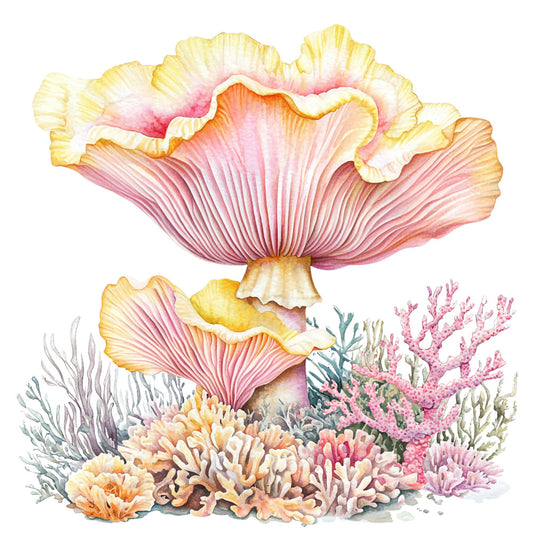 Underwater Mushrooms Fabric Panel 29