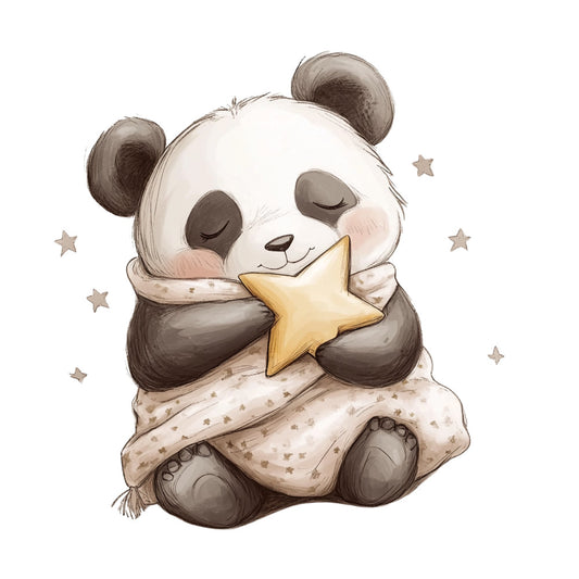 Cute Panda Bears Fabric Panel 24