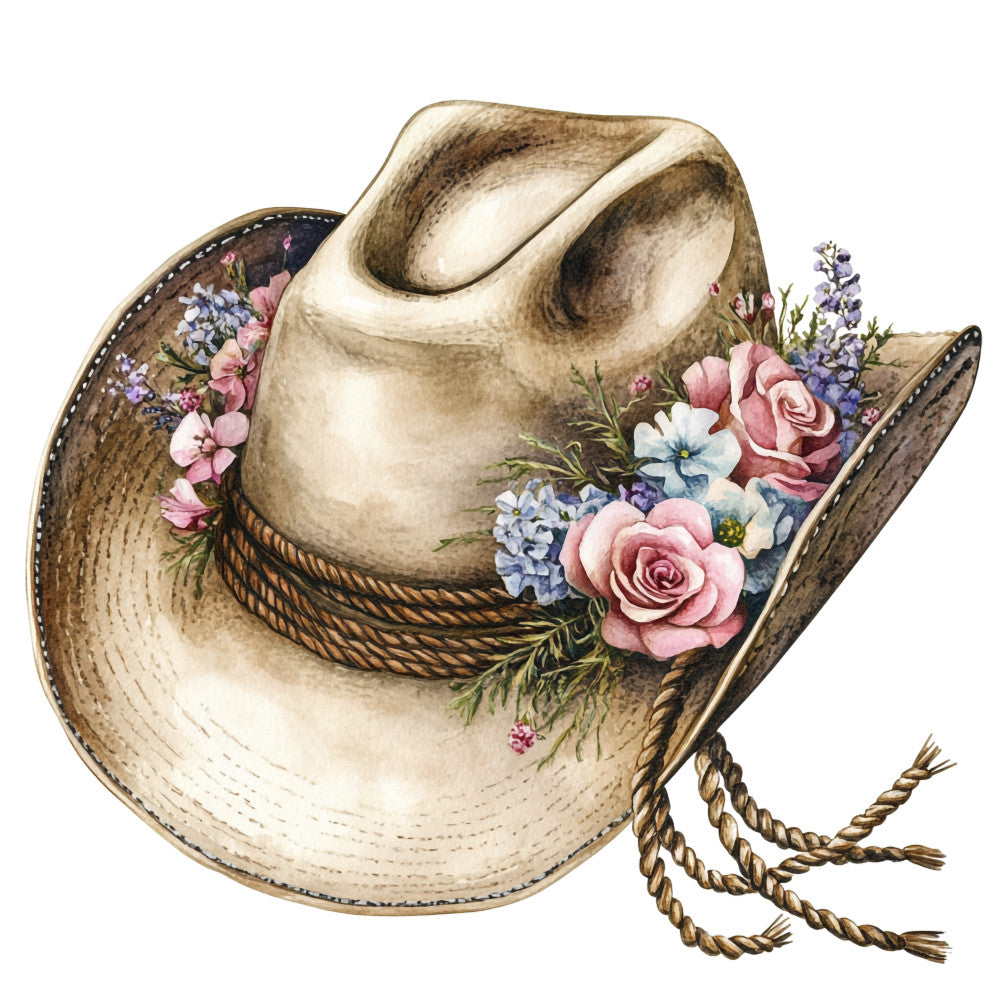 Watercolor Texas Fabric Panel 14