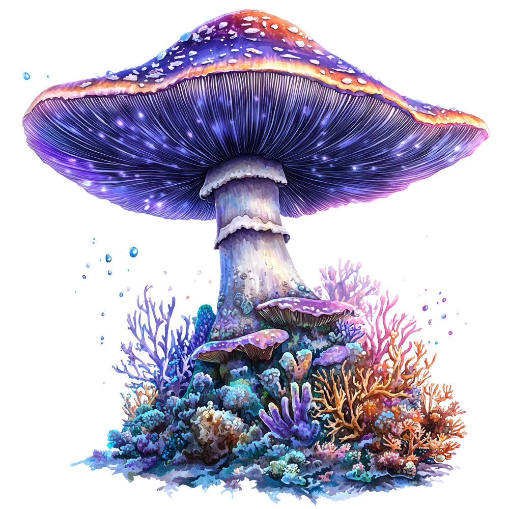 Underwater Mushrooms Fabric Panel 10