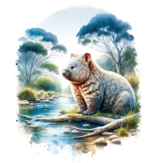 Australian Wombats Fabric Panel 9
