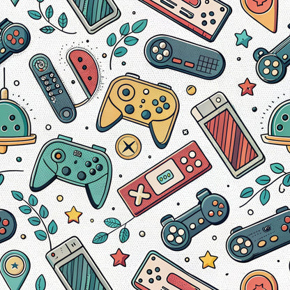 Joystick Doodles Pattern 8 Minky Fabric
