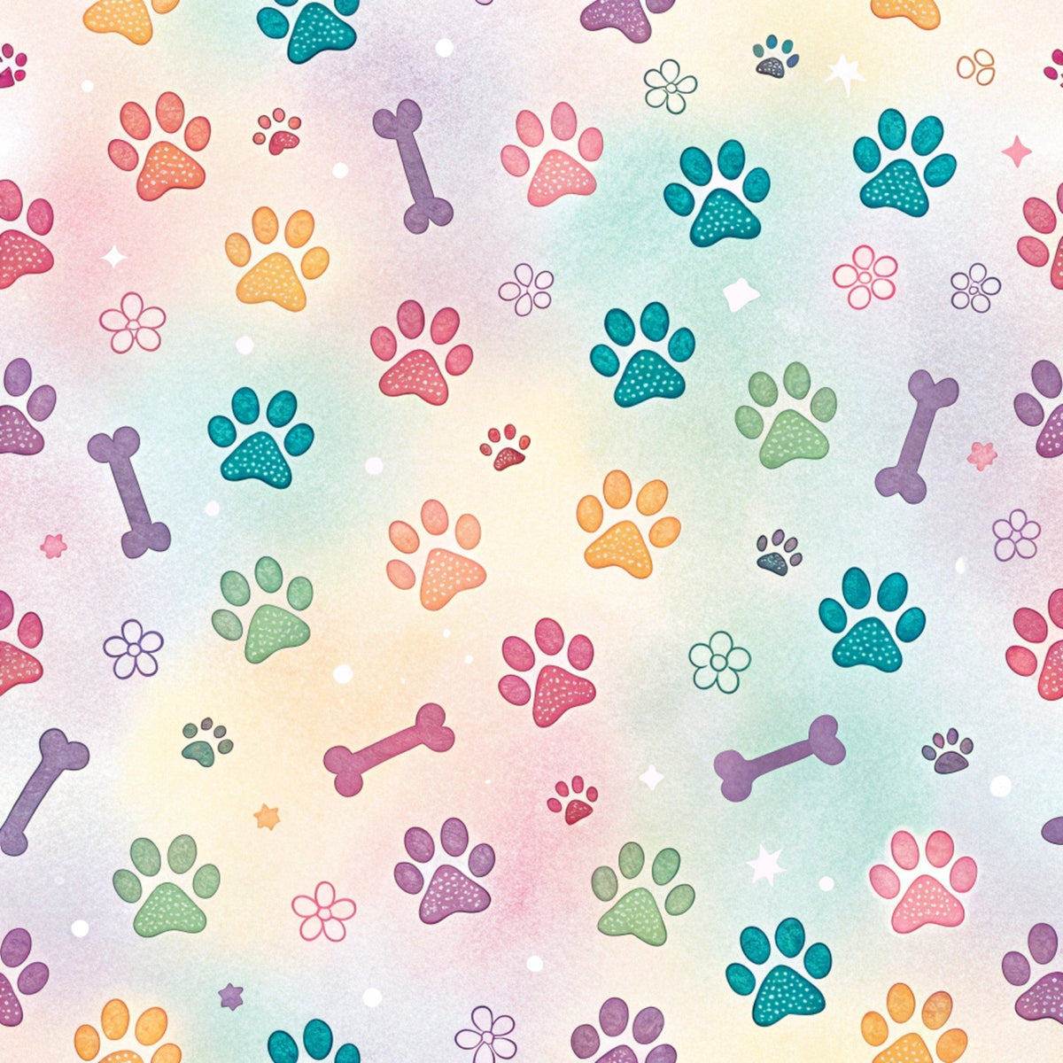 Puppy Prints Pattern 6 Minky Fabric