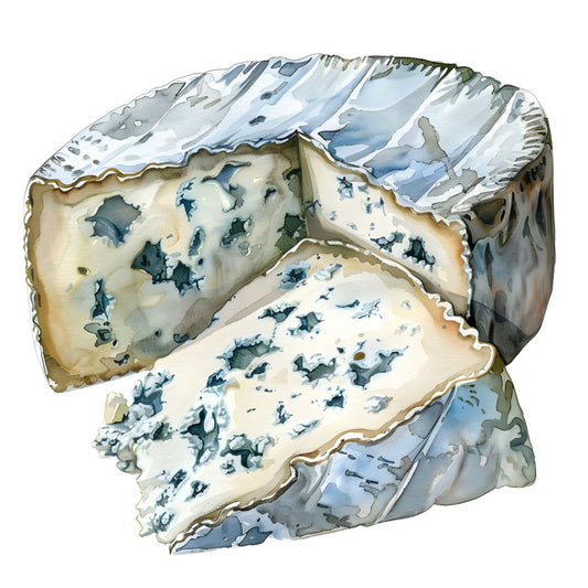 cheese, blue cheese, gorgonzola, bleu, food, culinary, cream, ivory, navy blue, slate blue, gray, grey, mottled, veined, realistic, detailed, gourmet, kitchen, food art, novelty, whimsical, three-dimensional, dimensional, textured, culinary theme, food themed, cooking, gastronomic, artisan, specialty foods