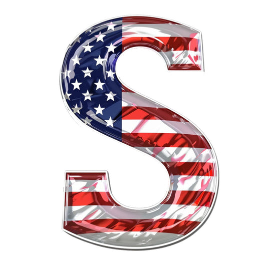 Grunge American Flag Alphabet Fabric Panel 26