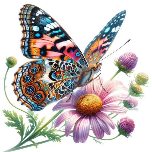 Spring Flowers and Butterflies Fabric Panel 14
