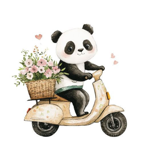 Cute Panda Bears Fabric Panel 18