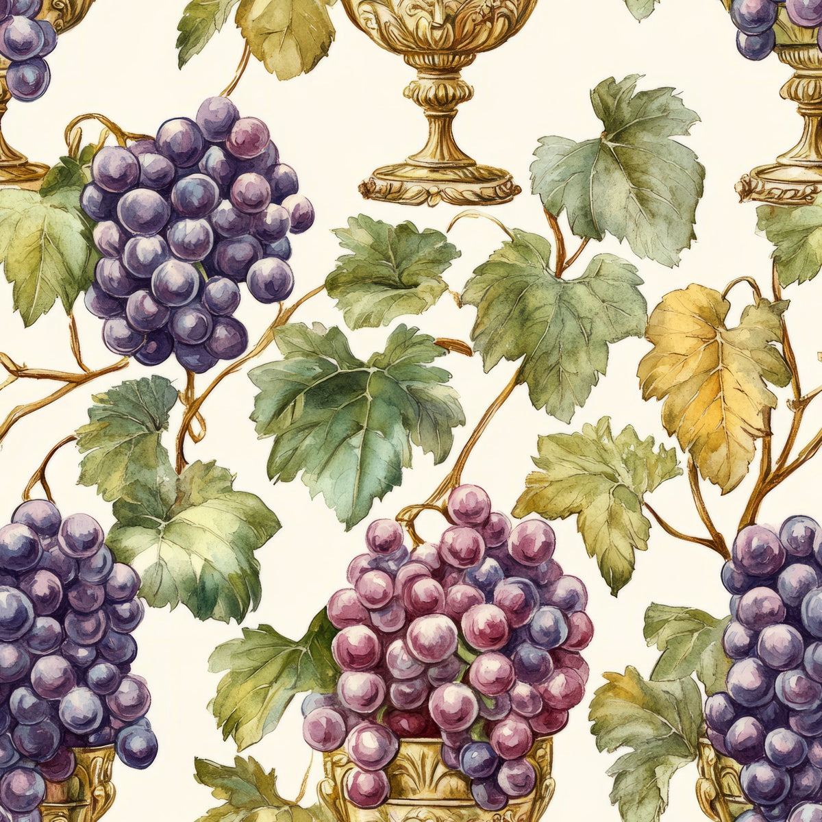 Grapes and Goblets Pattern 15 Minky Fabric
