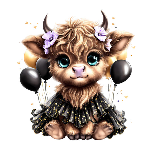 Adorable Highland Cows Fabric Panel 22