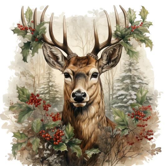 Vintage Deer Head Fabric Panel 11