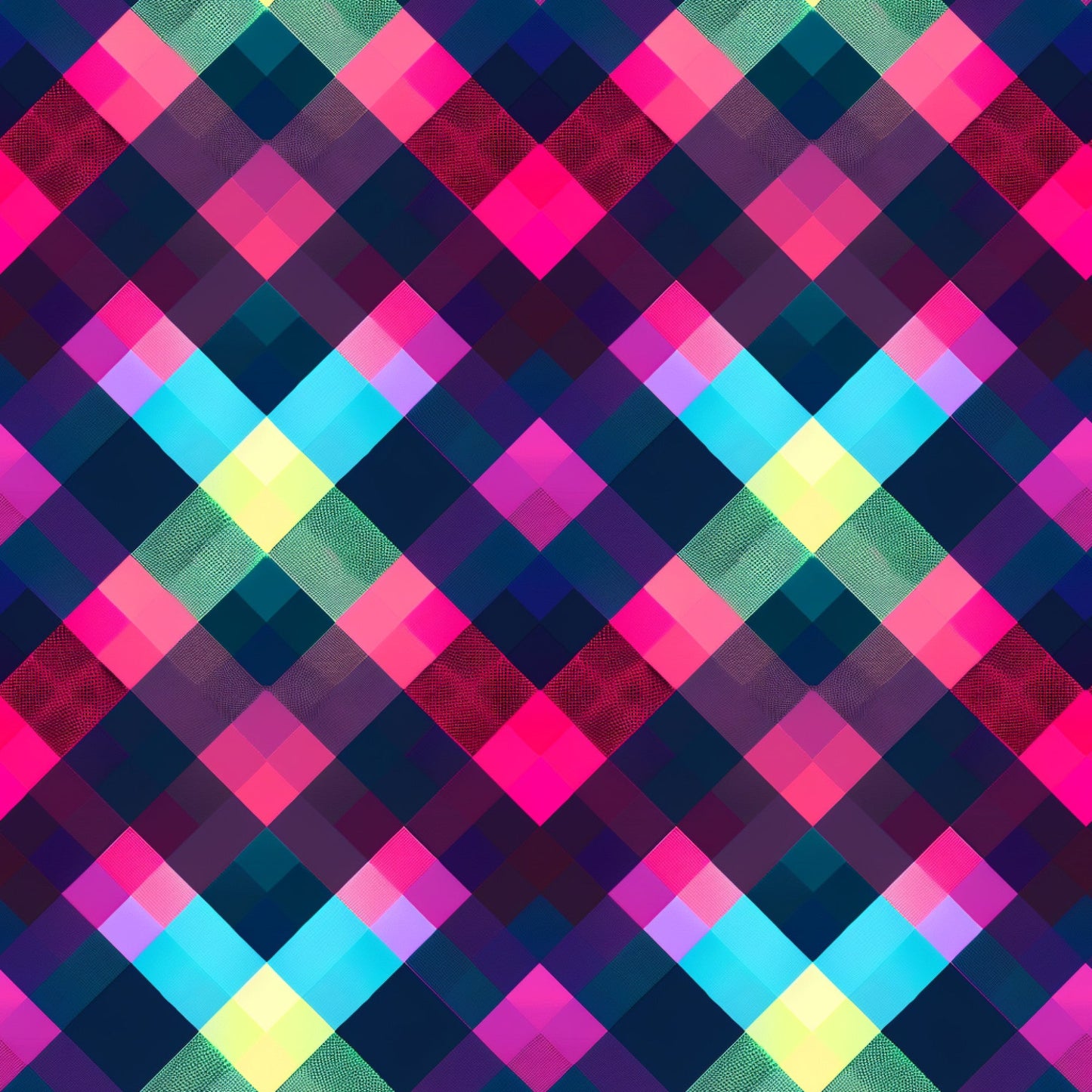 Neon Gingham Pattern 12 Quilting Cotton Fabric