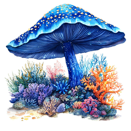 Underwater Mushrooms Fabric Panel 33