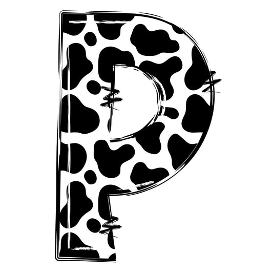 Cow Print Alphabet Fabric Panel 22