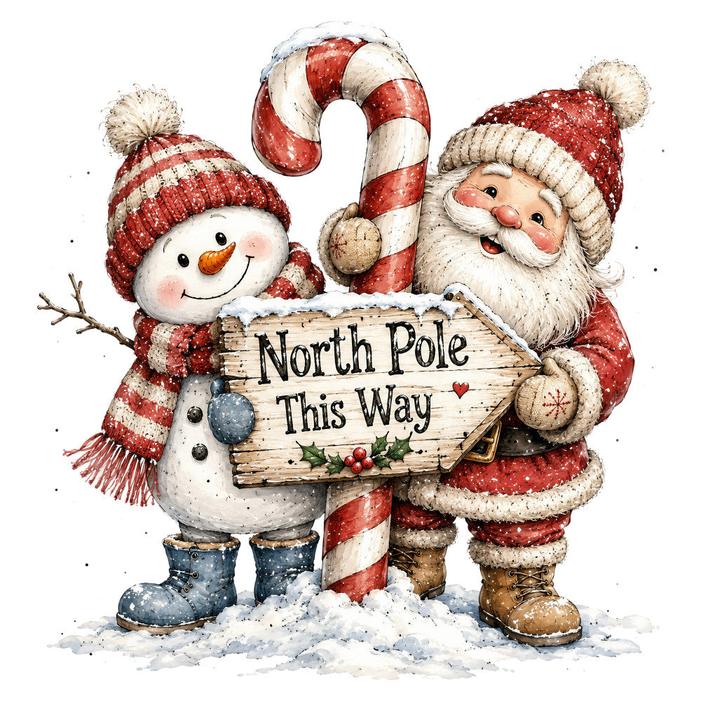 christmas, holiday, santa, snowman, north pole, candy cane, red and white, cream, beige, rustic, whimsical, vintage, festive, winter, snow, striped, nostalgic, traditional, christmas characters, jolly, charming, cottagecore, retro christmas, hand-painted, decorative, wall hanging, christmas decoration, seasonal, cozy