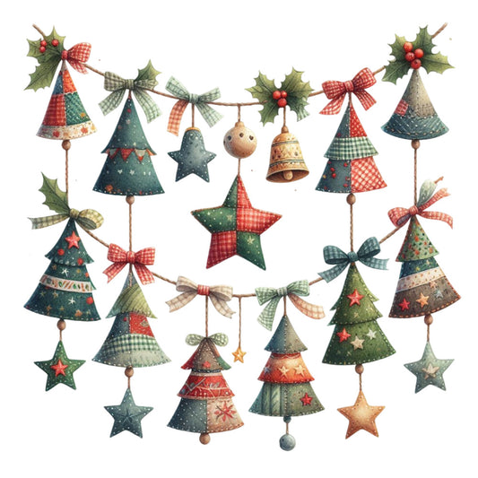 Christmas Patchwork Fabric Panel 13